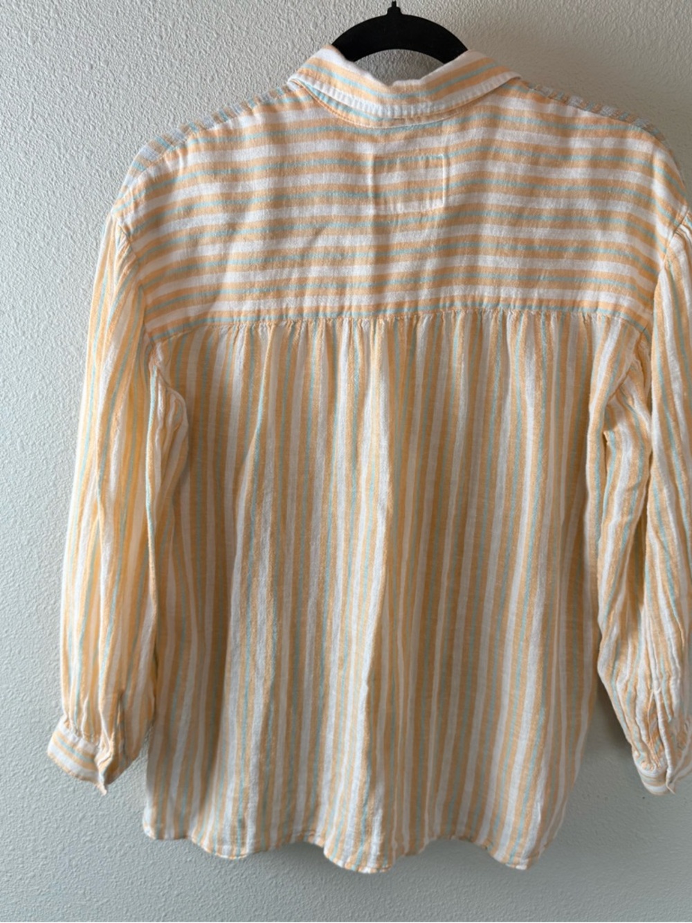 Rails Clio Linen Blend Shirt Button Down Clementine Stripe Women’s XS - Picture 12 of 13